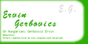 ervin gerbovics business card